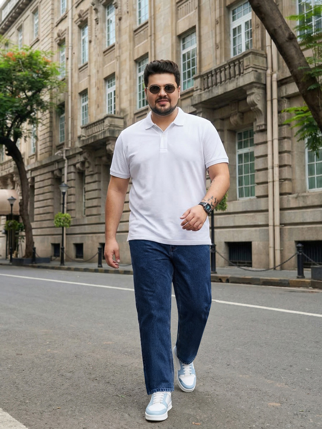 Image of Urbano Plus Relaxed Fit Men Dark Blue Jeans