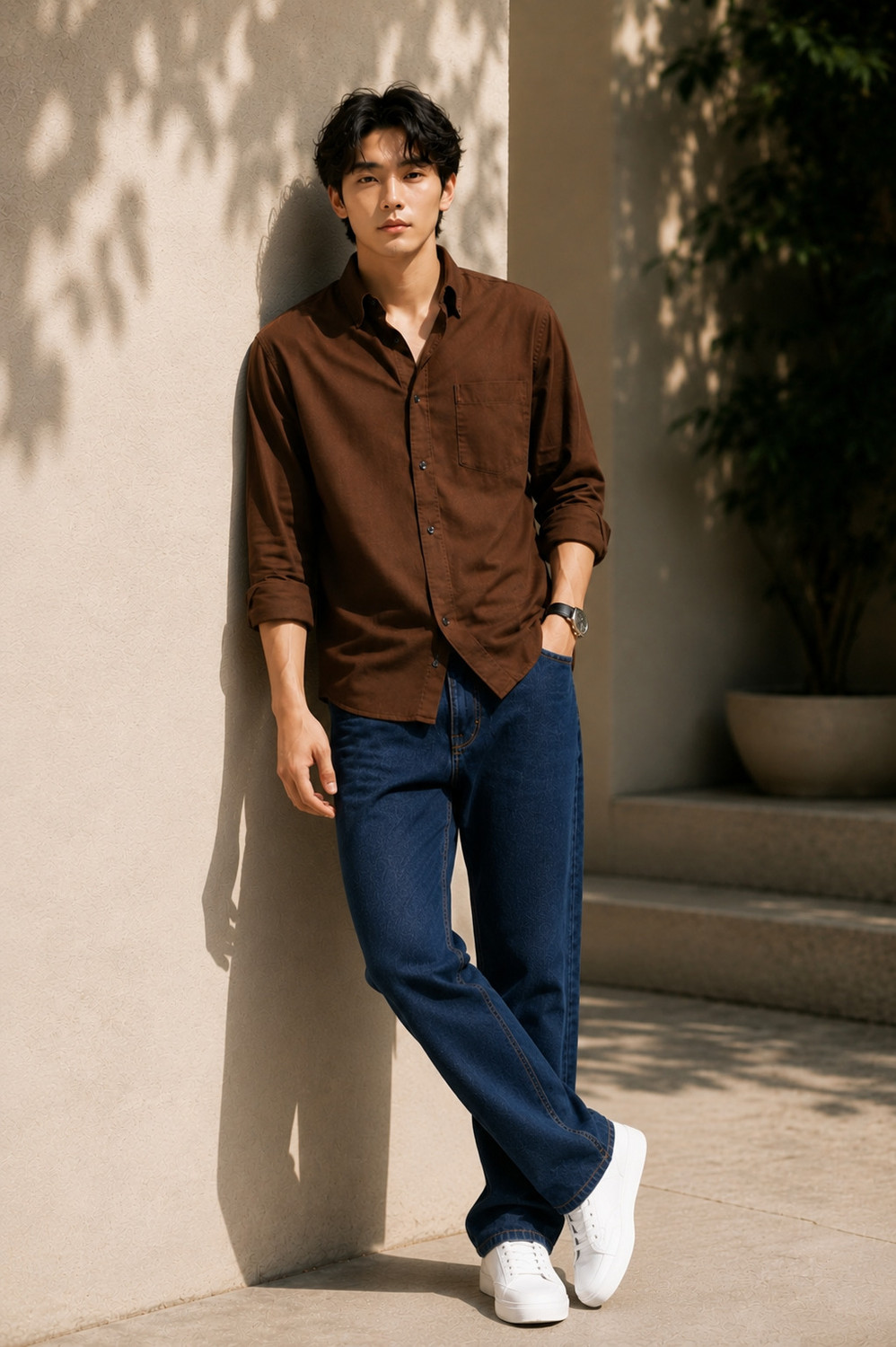 Image of Zush Men Straight Fit Mid Rise Blue Jeans
