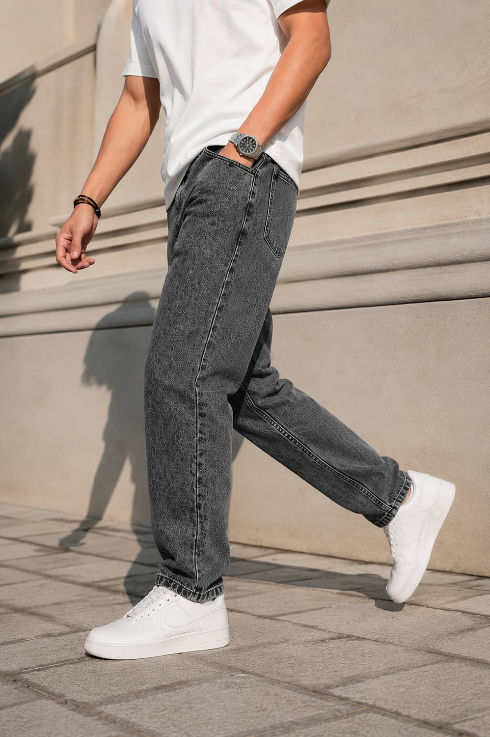 PRINIS Mom Fit Men Dark Grey Jeans - Image 2
