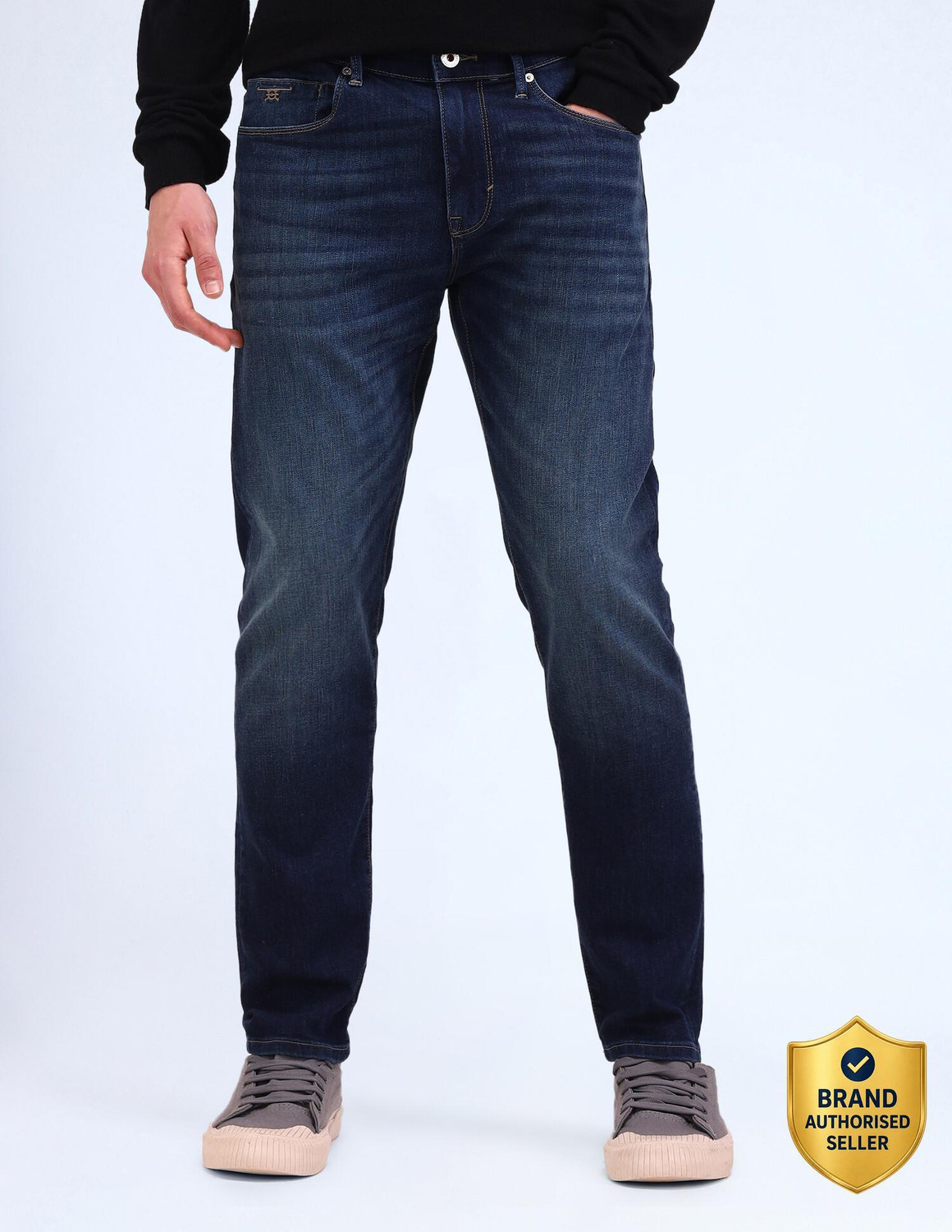 Image of FLYING MACHINE Slim Men Blue Jeans