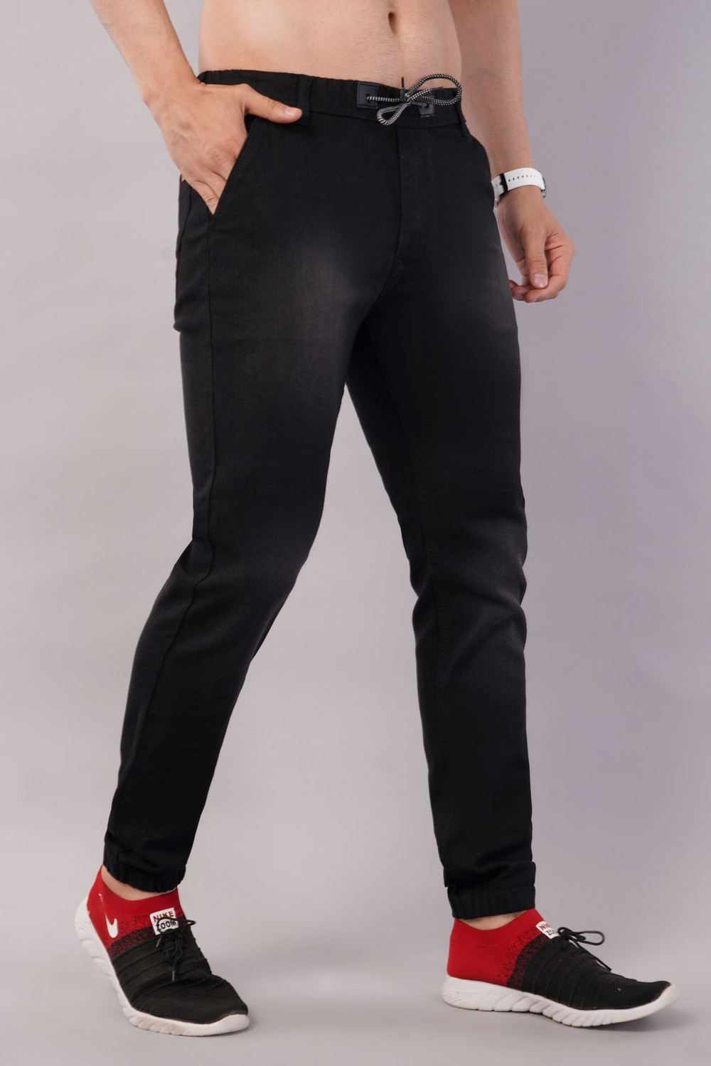 Image of NIVASU Jogger Fit Men Black Jeans