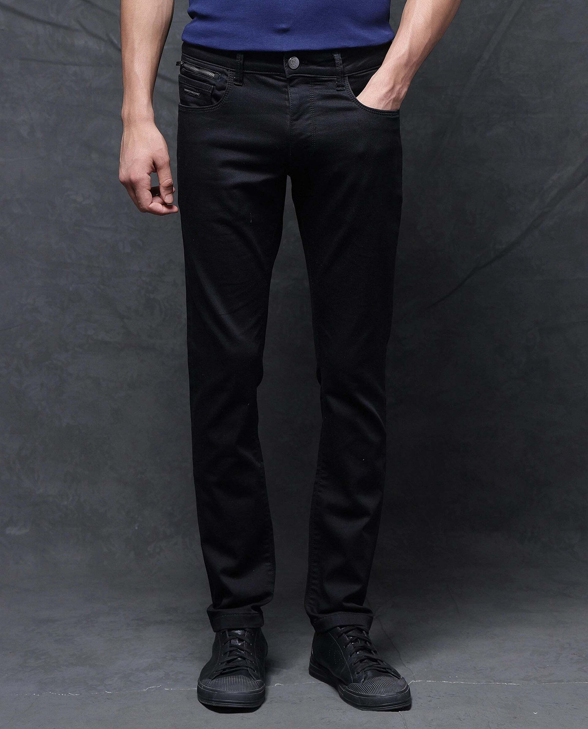 Image of RARE RABBIT Slim Men Black Jeans