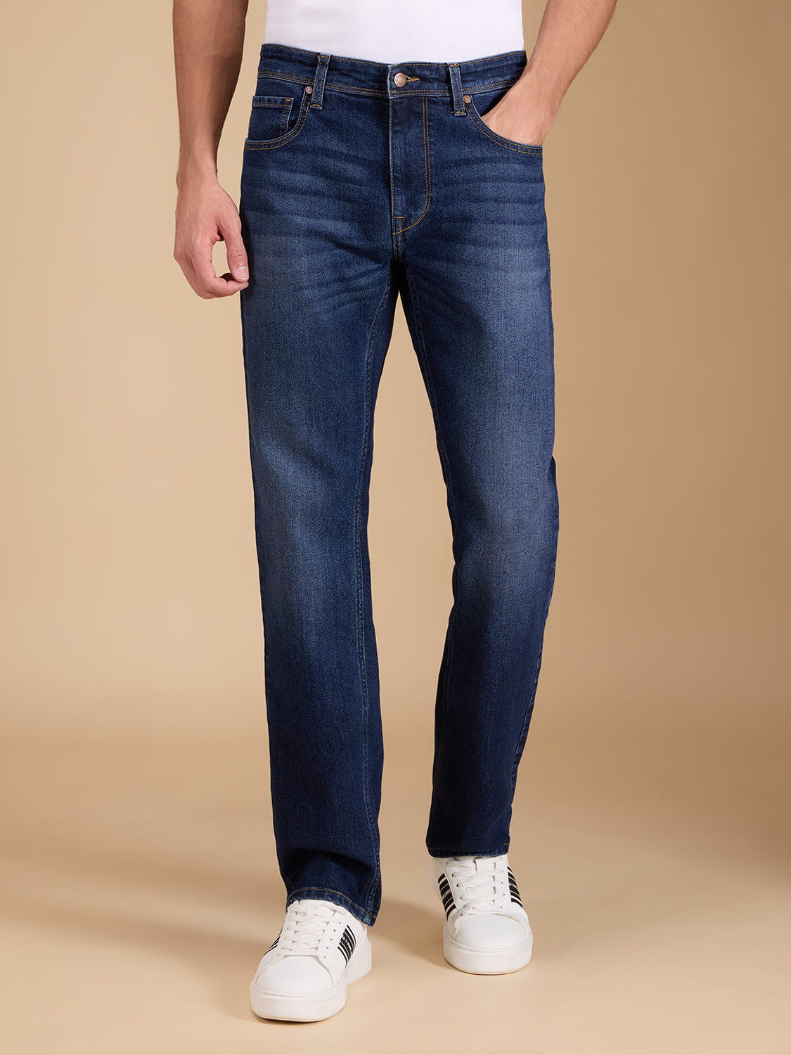 Image of Pepe Jeans Straight Fit Men Dark Blue Jeans