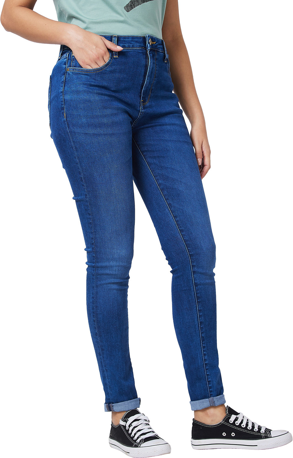 Image of Spykar Skinny Women Dark Blue Jeans