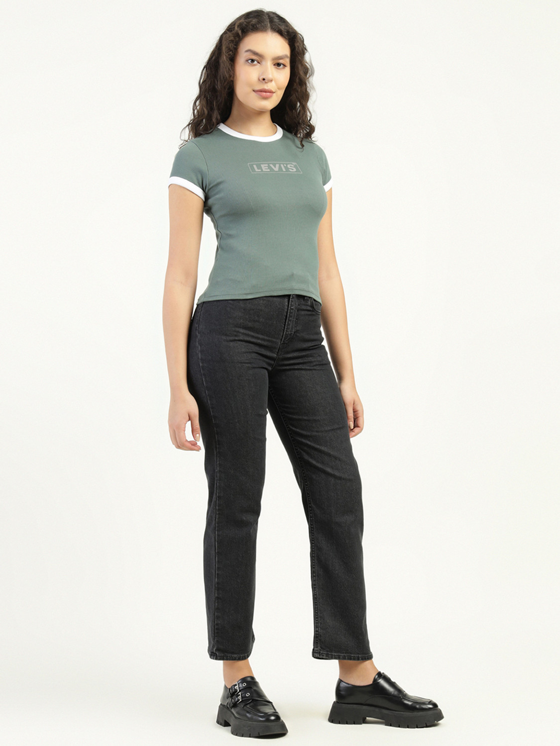 Image of LEVI'S Straight Fit Women Black Jeans