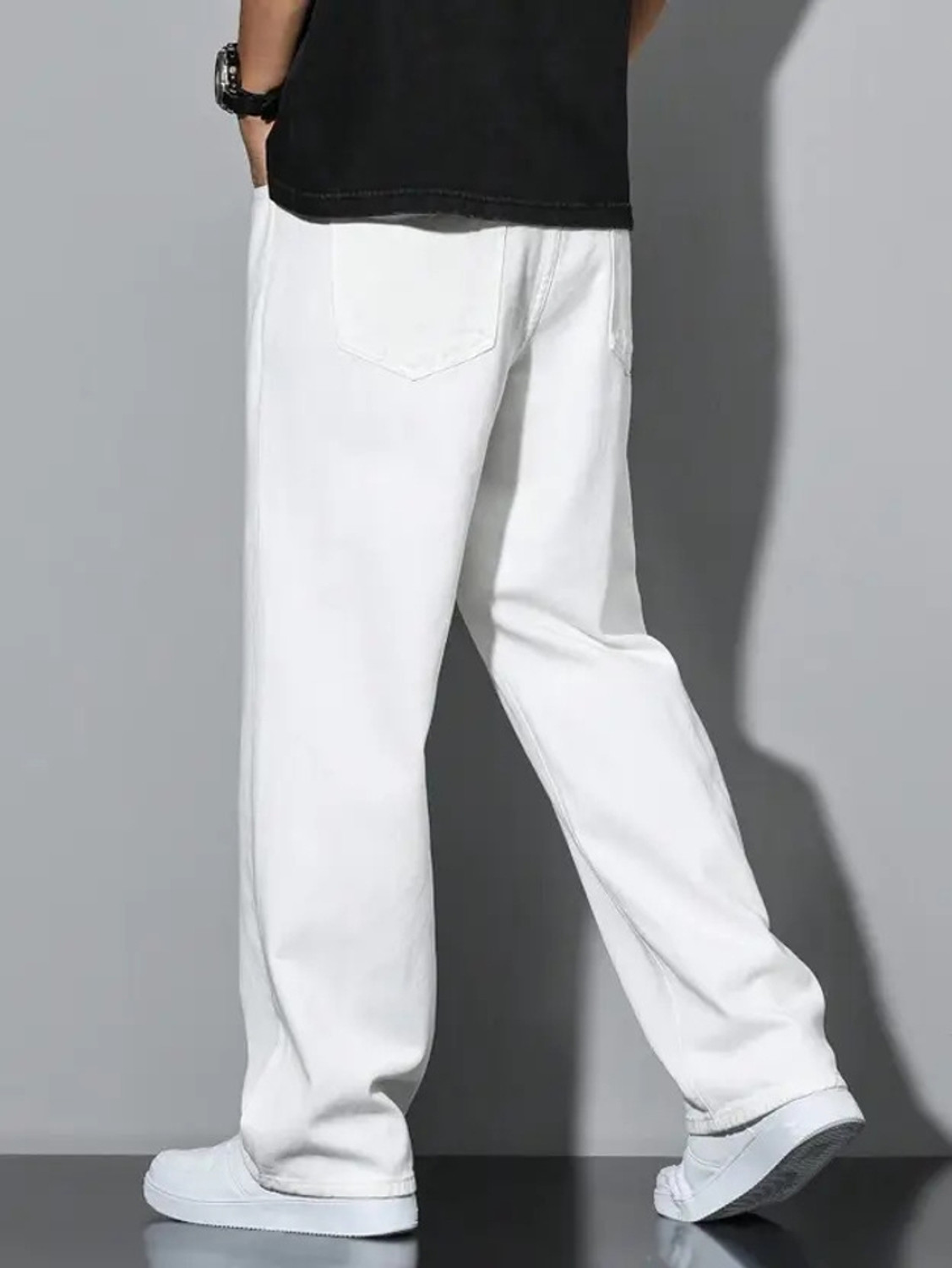 Image of CABRRR Loose Fit Men White Jeans