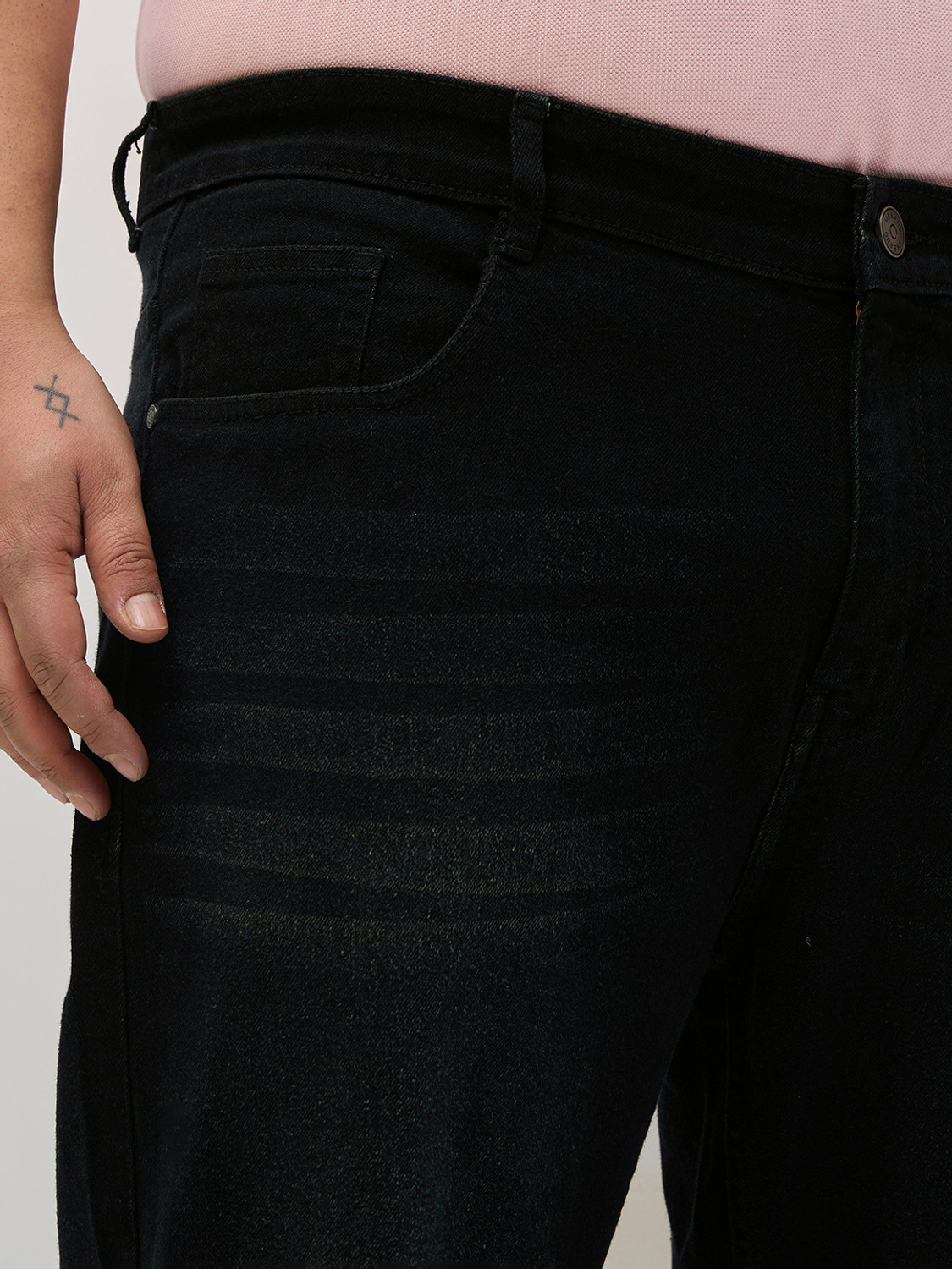 Image of Urbano Plus Regular Men Black Jeans