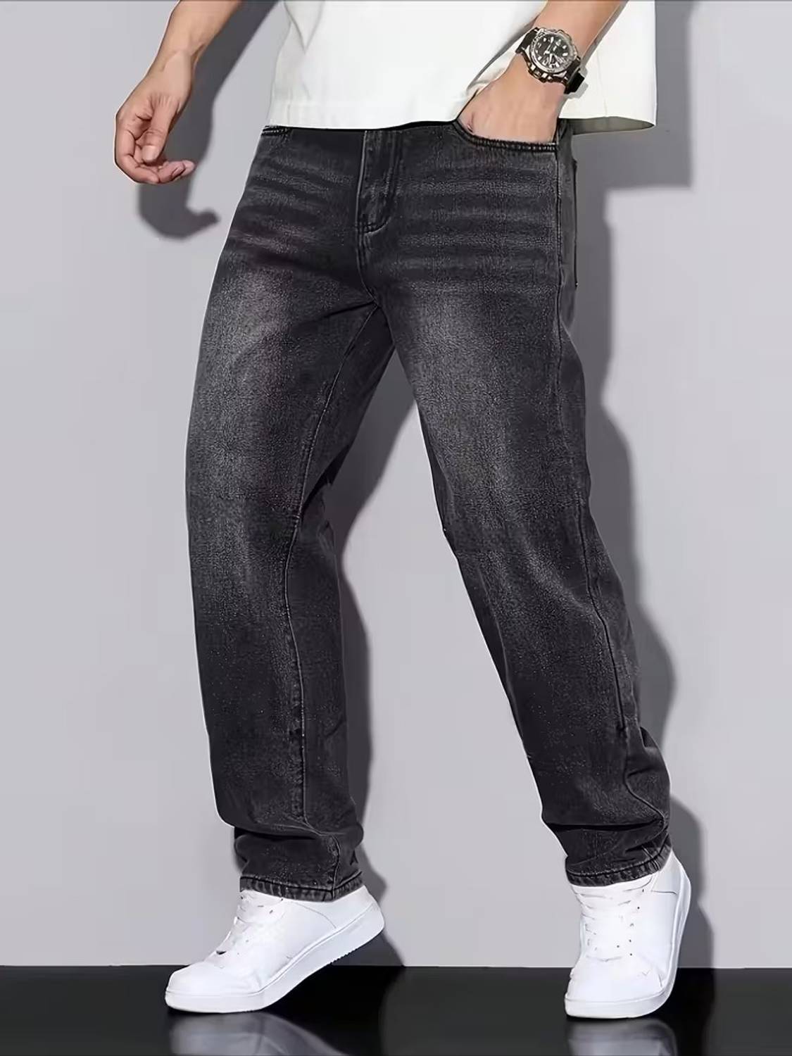 JAARA Straight Fit Men Dark Grey Jeans - Image 4