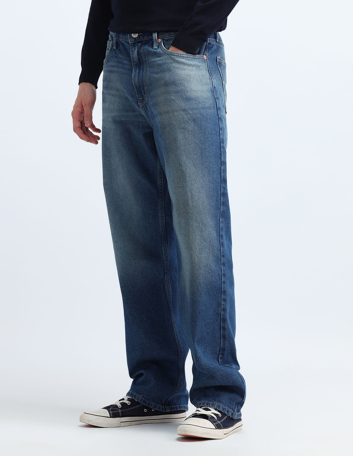 Image of FLYING MACHINE Loose Fit Men Blue Jeans
