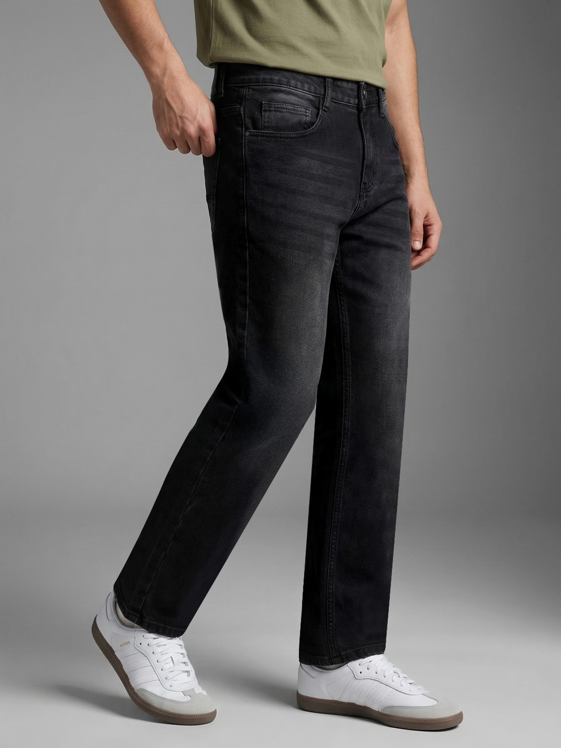Image of Urbano Fashion Relaxed Fit Men Black Jeans