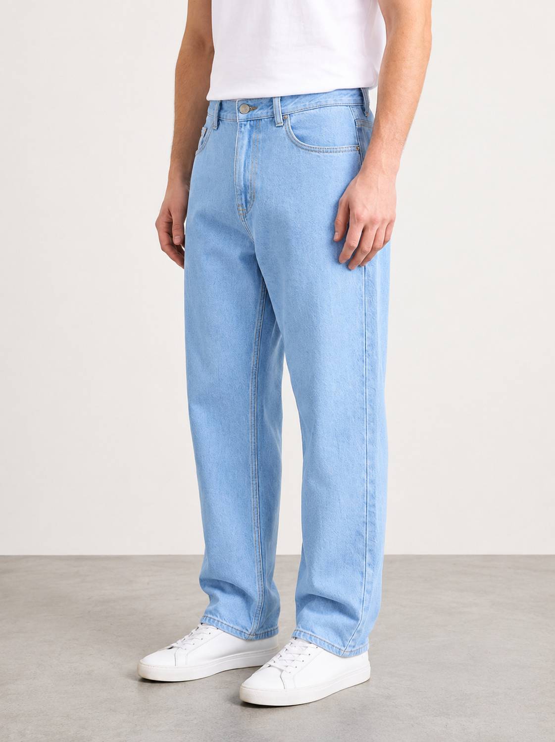 ZAYSH Men Light Blue Jeans Loose Fit - Image 3
