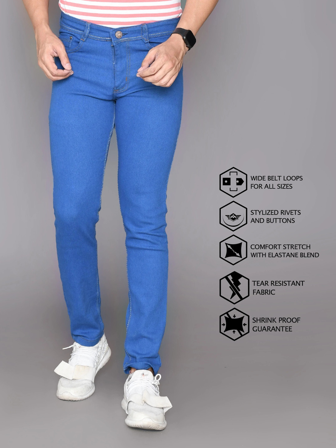 Image of Lzard Slim Men Light Blue Jeans