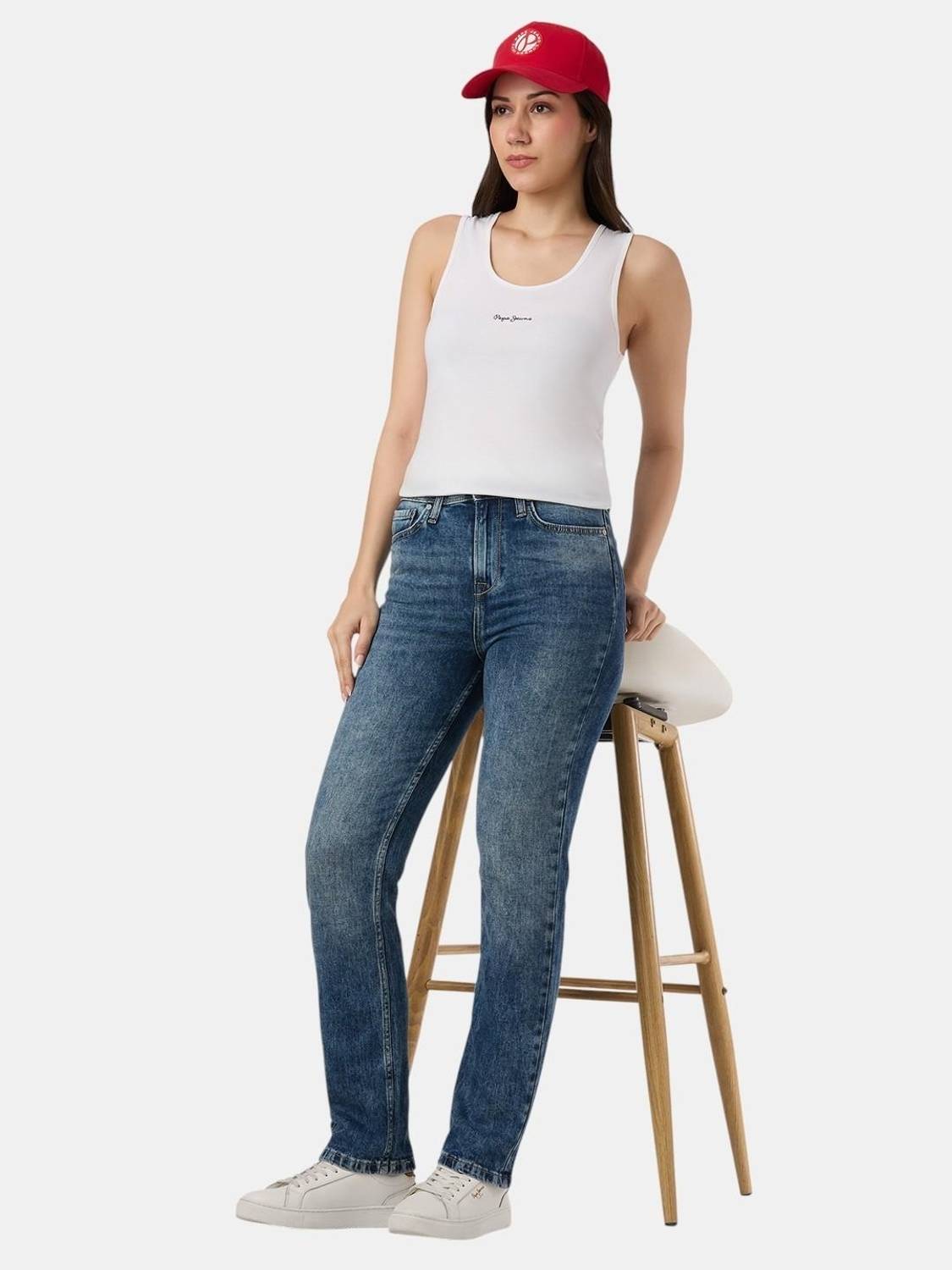 Pepe Jeans Women Light Blue Straight Fit Jeans - Image 1