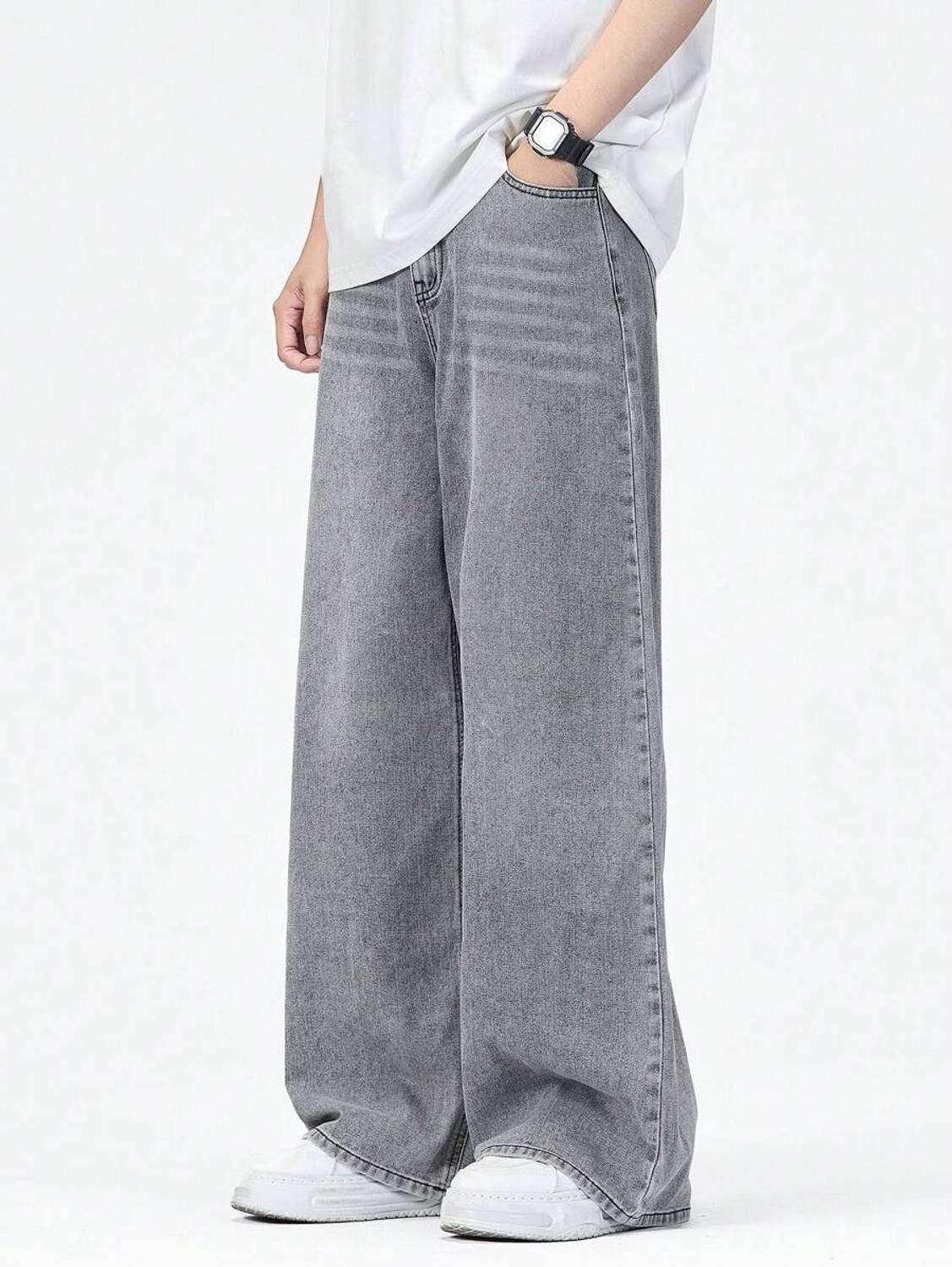 YAMEET Straight Fit Men Grey Jeans - Image 4