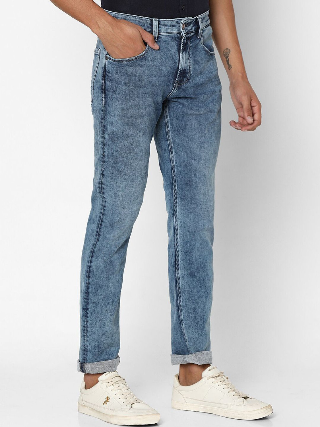 Image of Spykar Straight Fit Men Blue Jeans