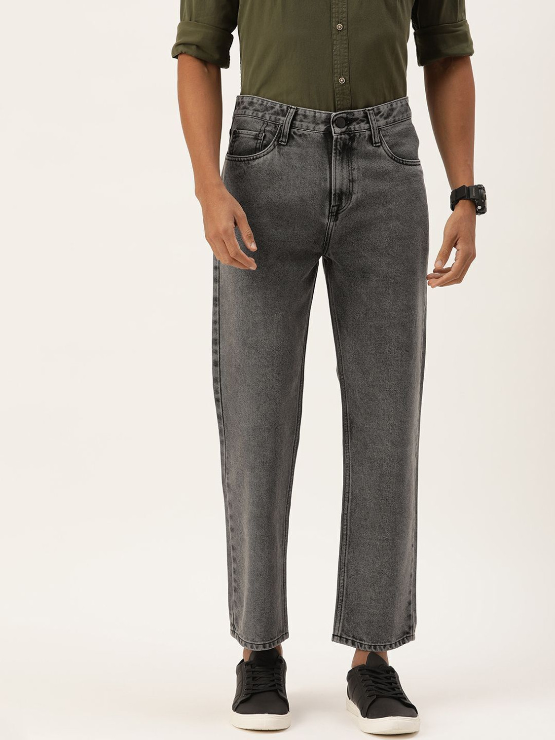 Image of Bene Kleed Relaxed Fit Men Grey Jeans