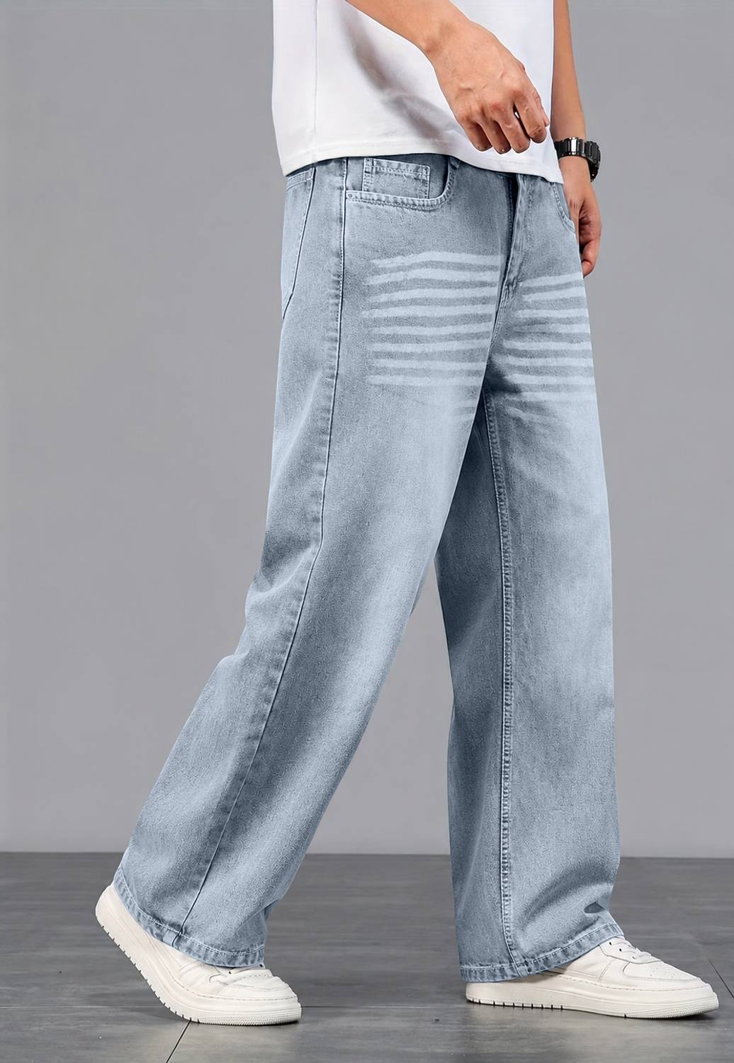 MOTREX Baggy Fit Men Grey Jeans - Image 1