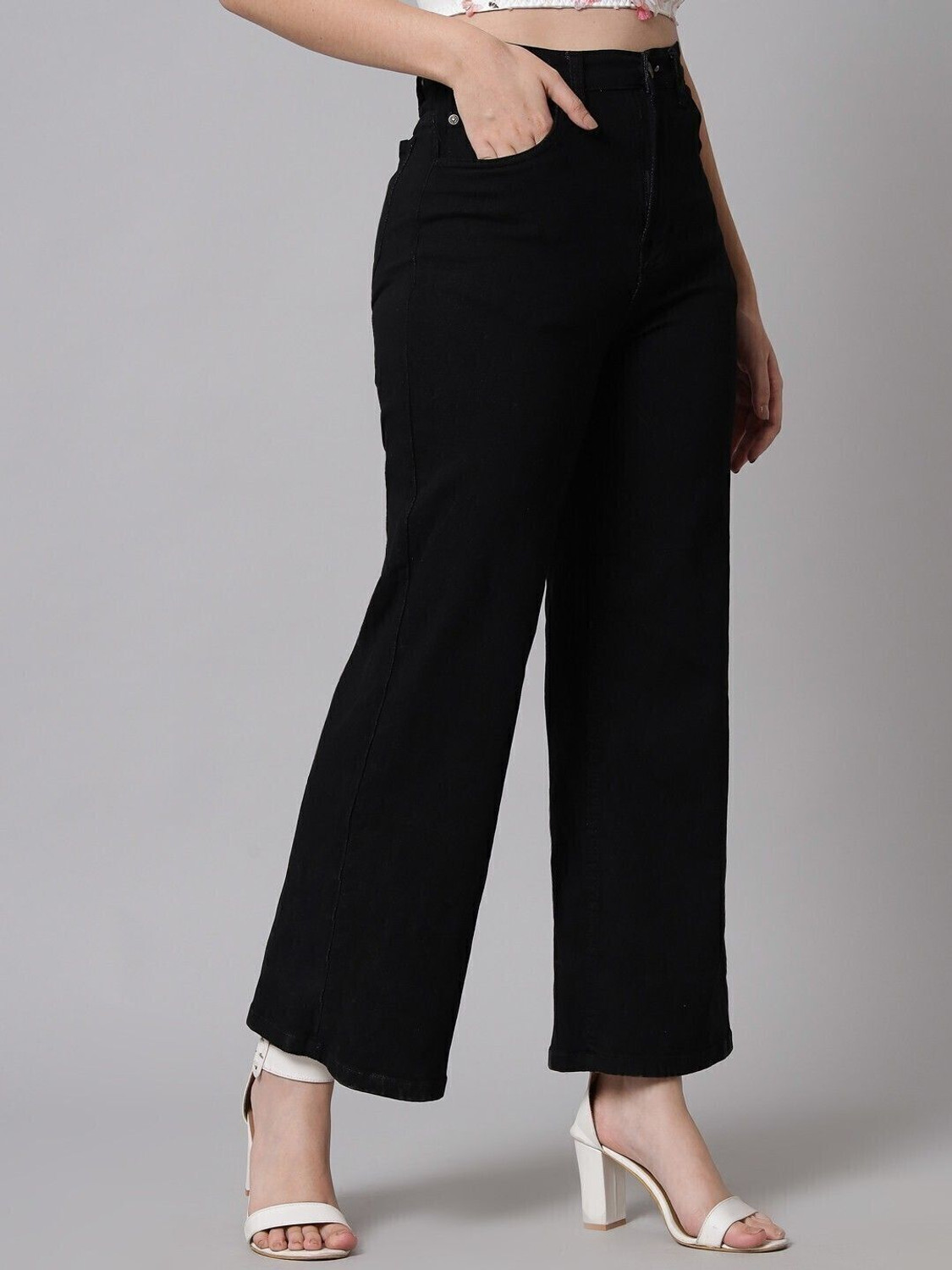 Image of GUTI Flared Women Black Jeans
