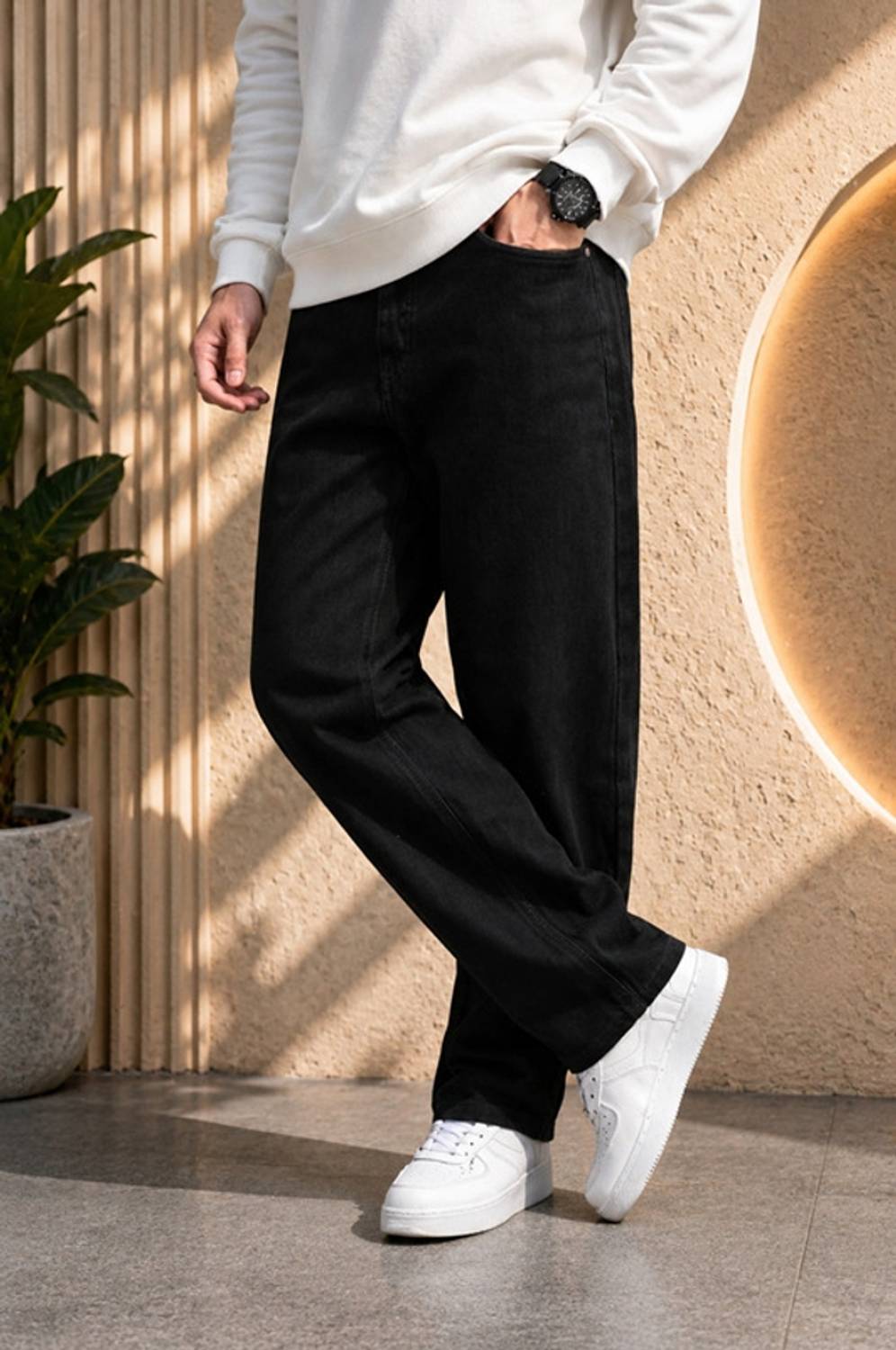 BLACK REY Straight Fit Black Jeans - Image 5