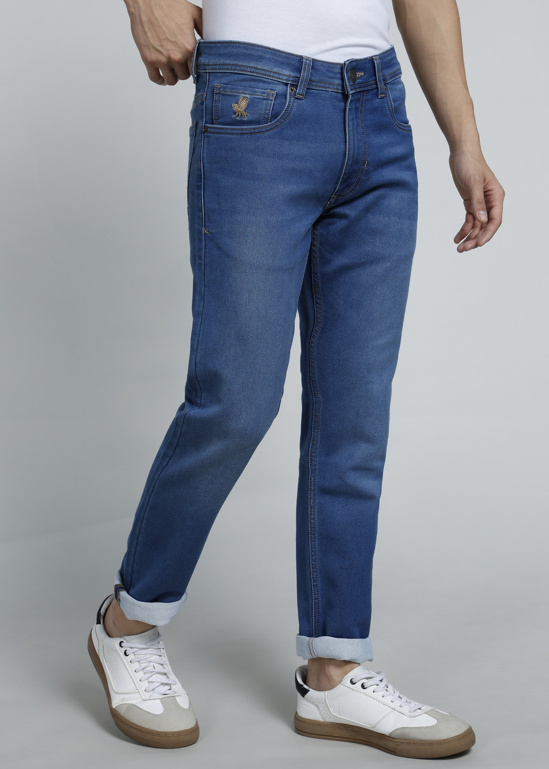 Image of PETER ENGLAND Men Regular Mid Rise Light Blue Jeans