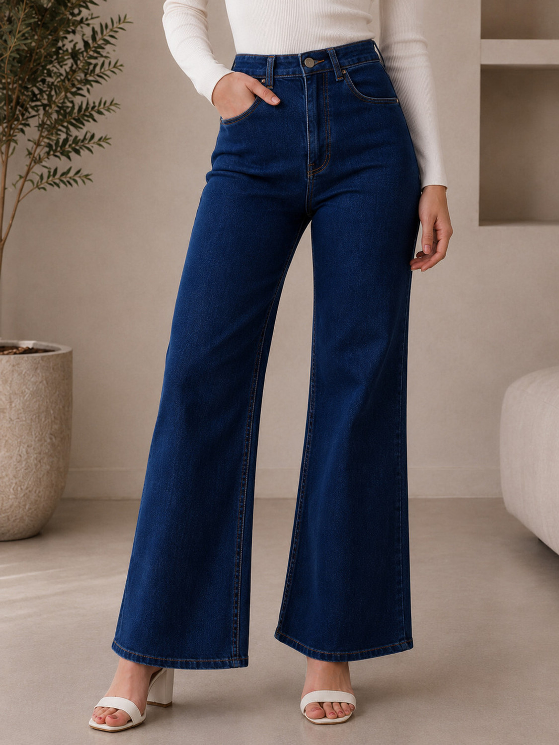 Image of KOTTY Flared Women Blue Jeans