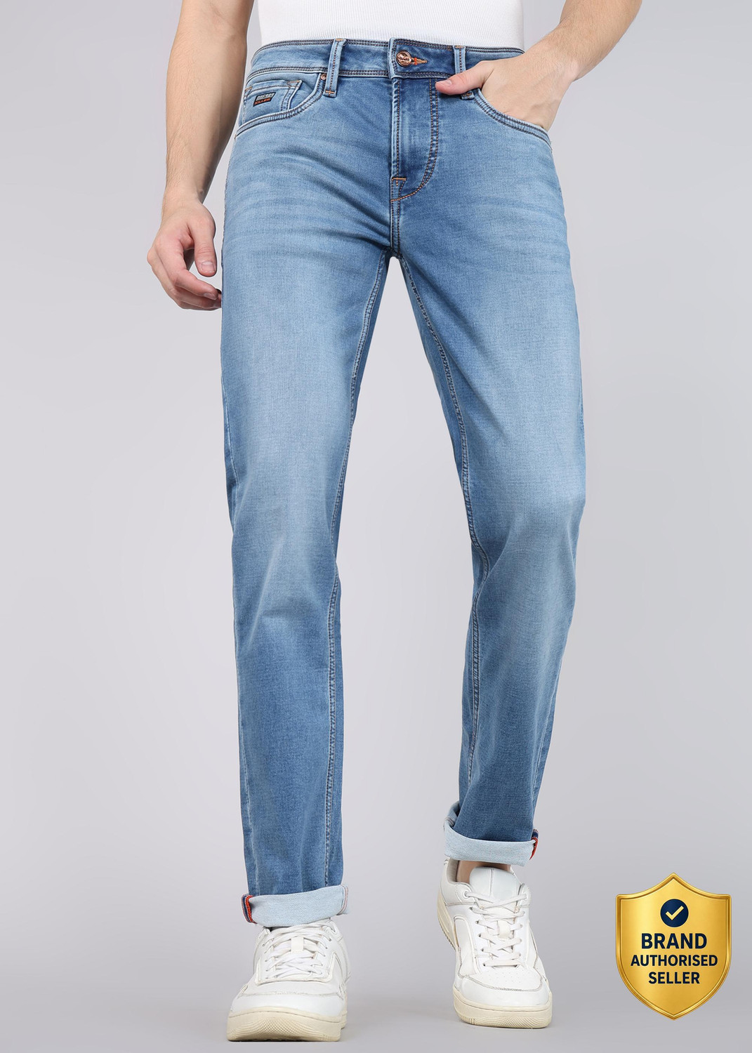 Image of KILLER Men Slim Mid Rise Blue Jeans