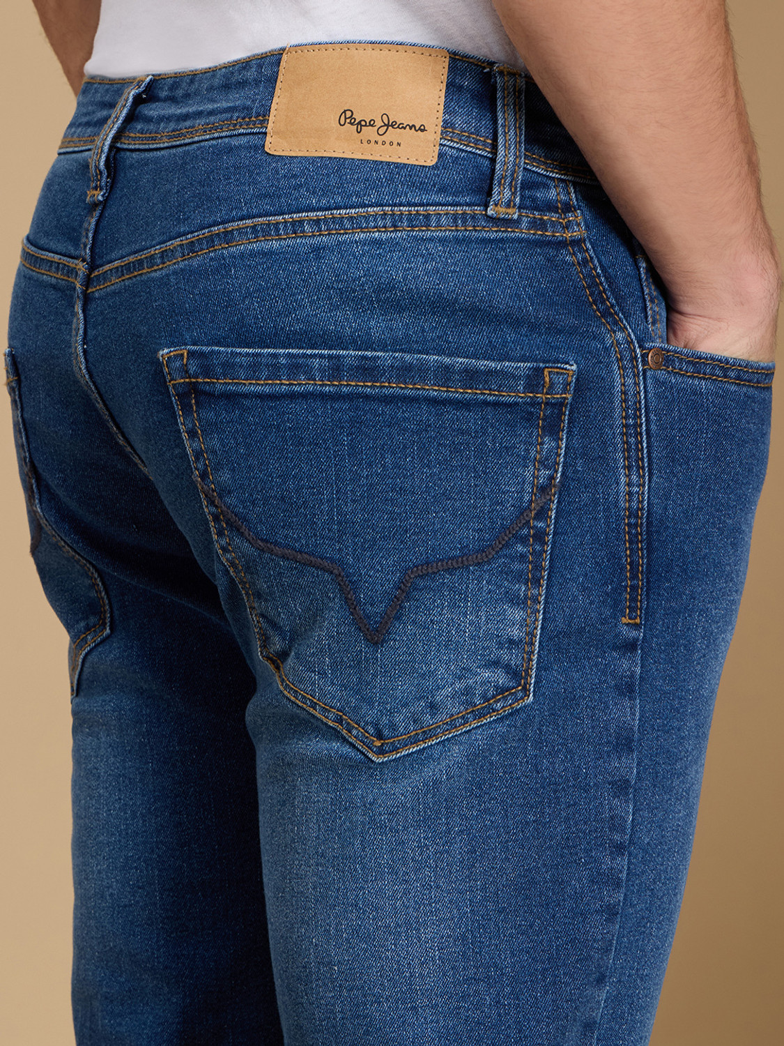 Image of Pepe Jeans Straight Fit Men Blue Jeans