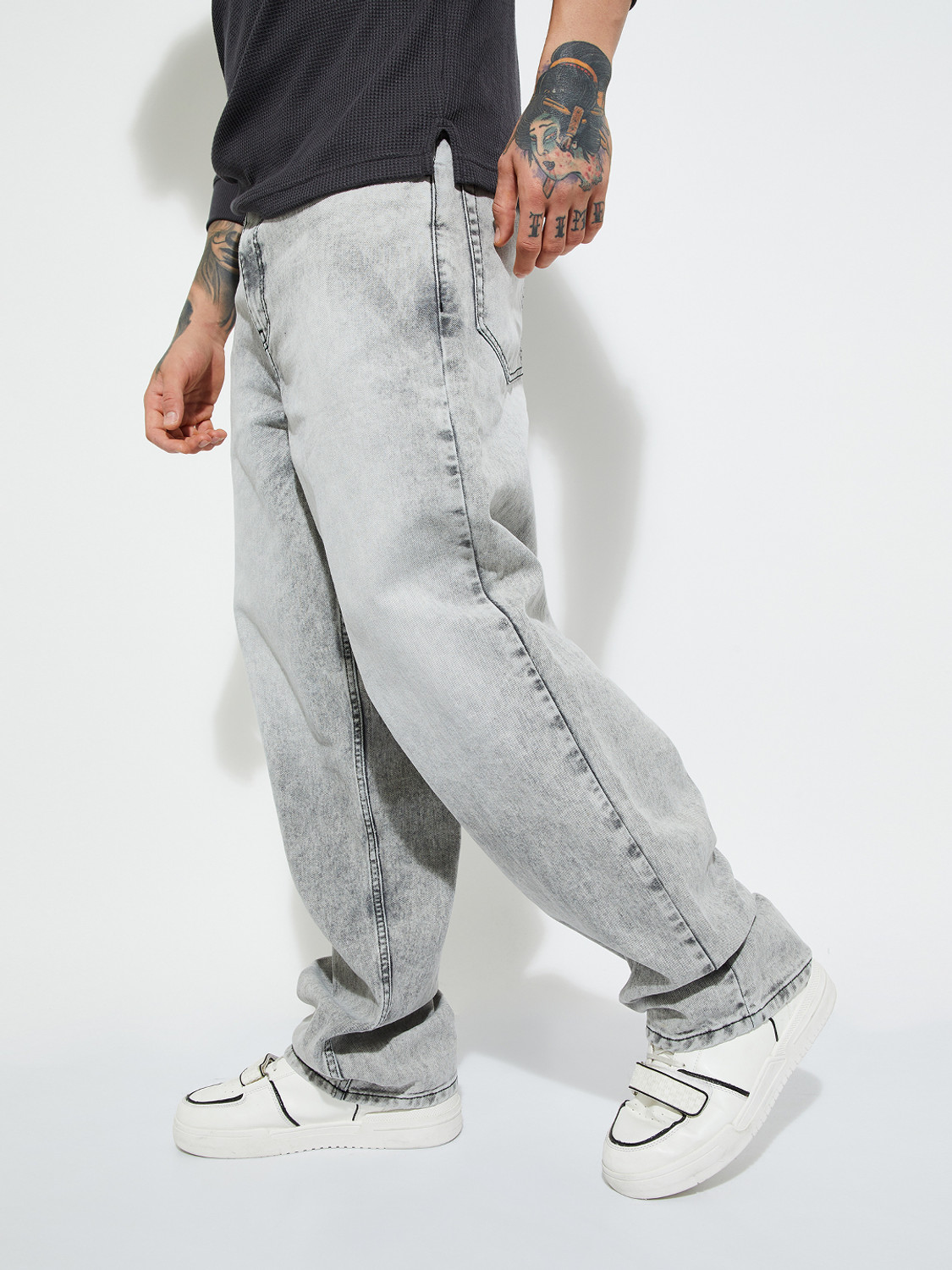 Image of MAX Loose Fit Men Grey Jeans