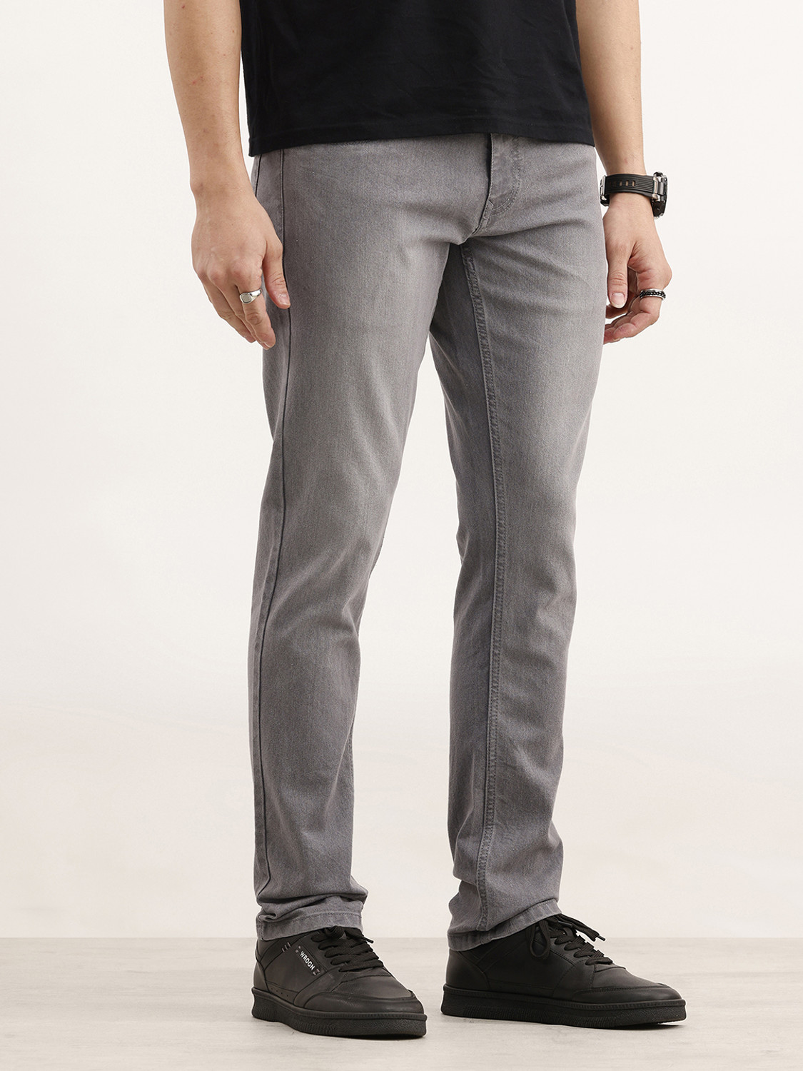 Image of WROGN Slim Men Grey Jeans