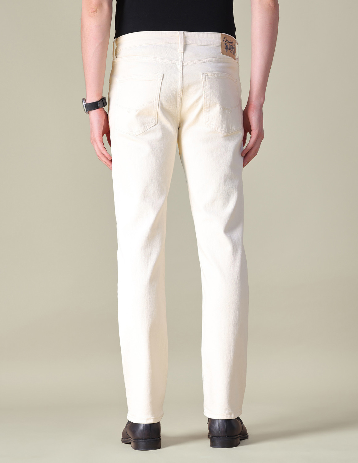 Image of U.S. Polo Assn. Denim Co. Straight Fit Men Beige Jeans