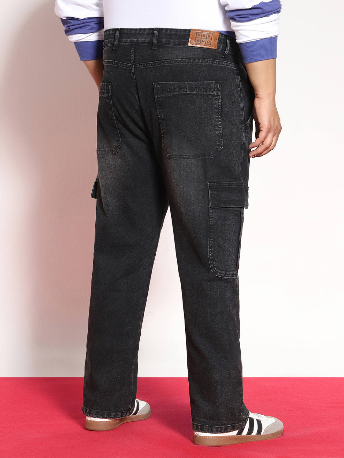 Image of Urbano Plus Regular Men Black Jeans
