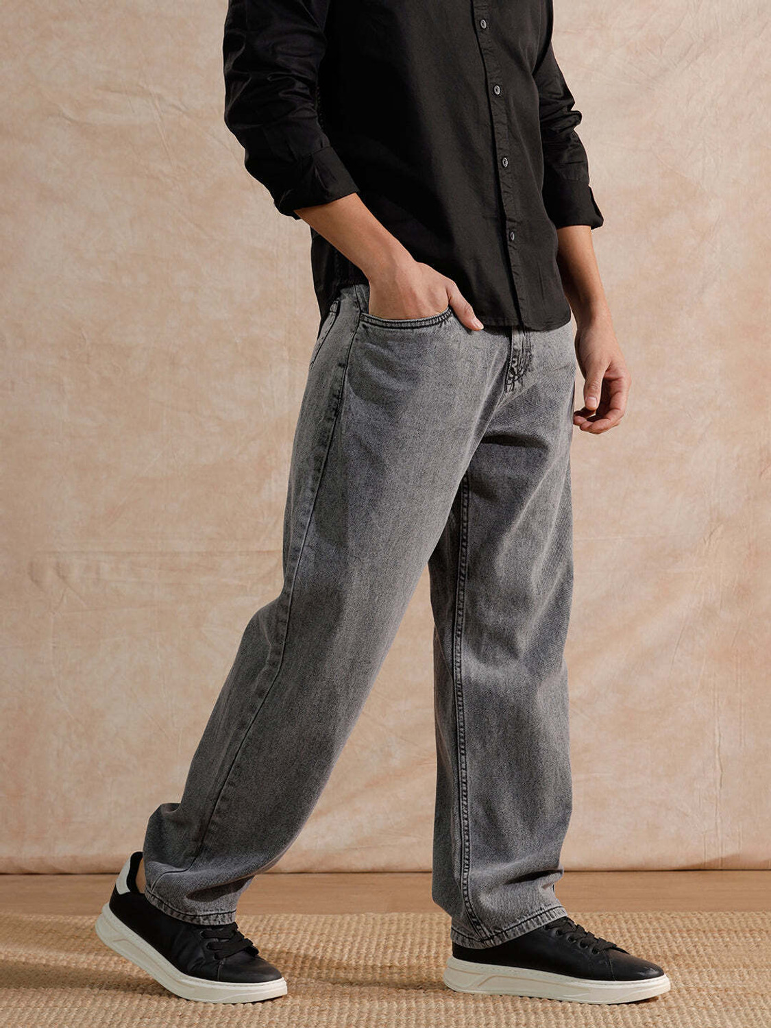 Image of 7 CUTS Straight Fit Men Grey Jeans