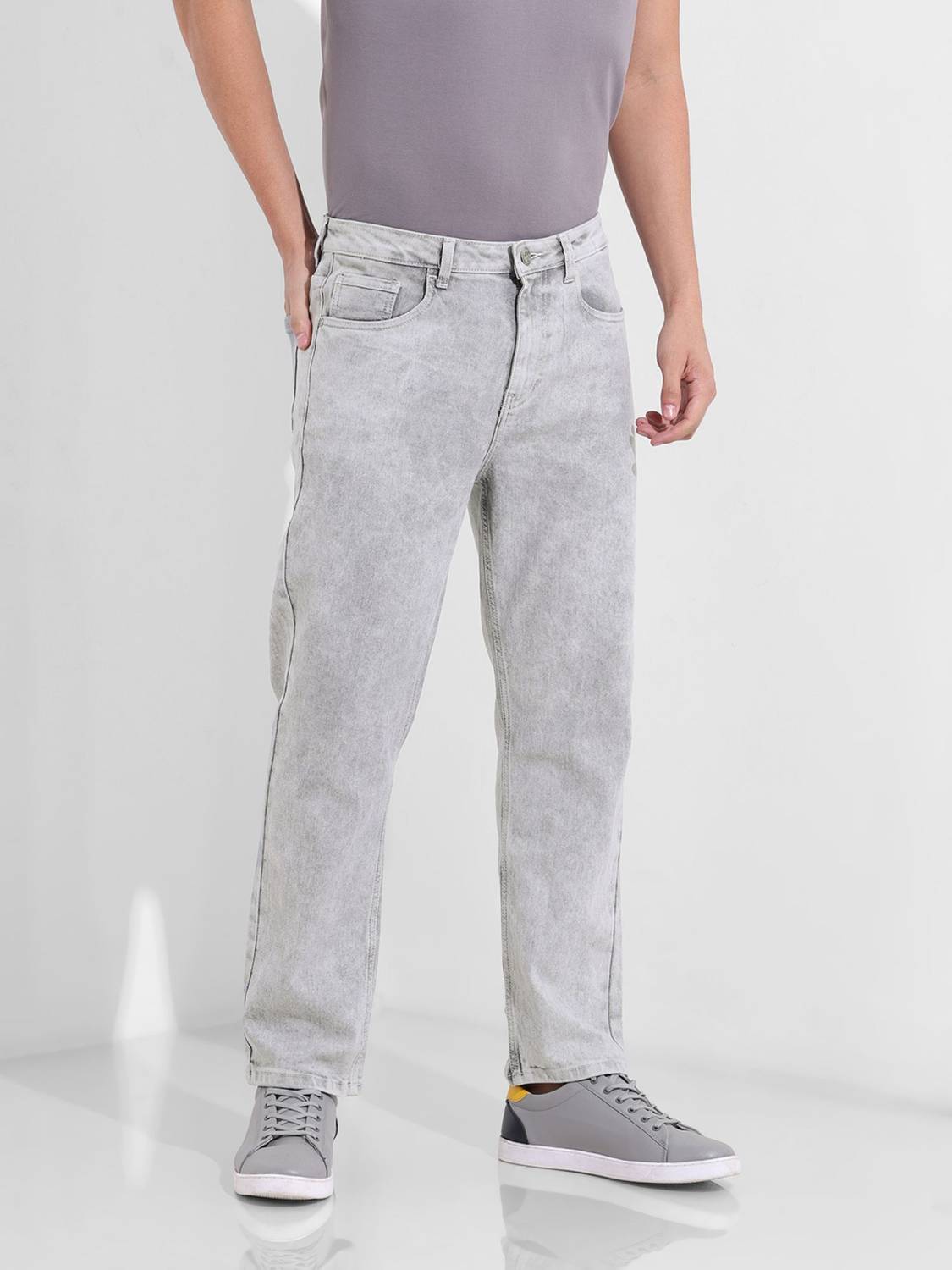 The Indian Garage Co. Slim Grey Jeans for Men - Image 4