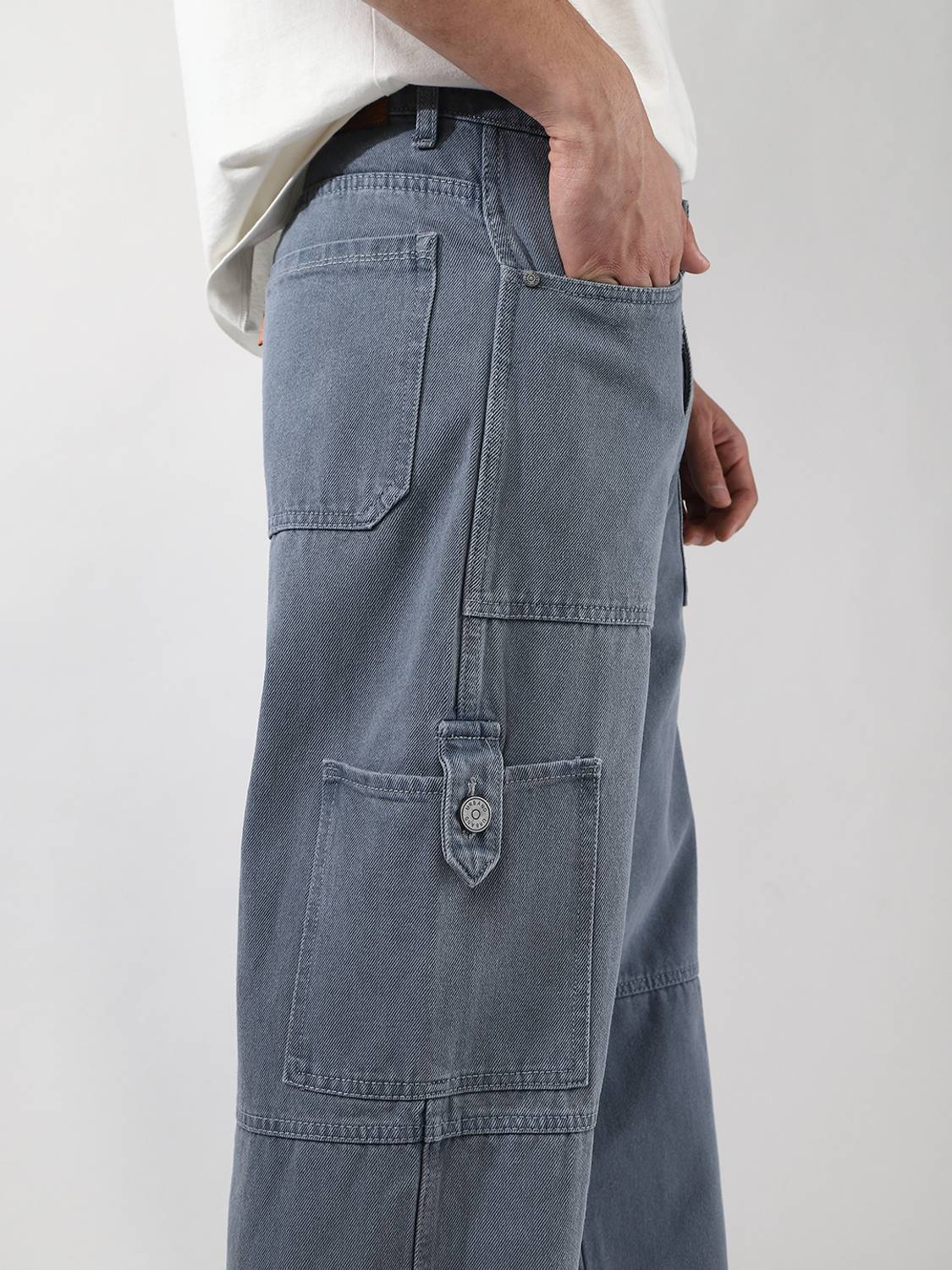 Urbano Fashion Loose Fit Men Light Blue Jeans - Image 5