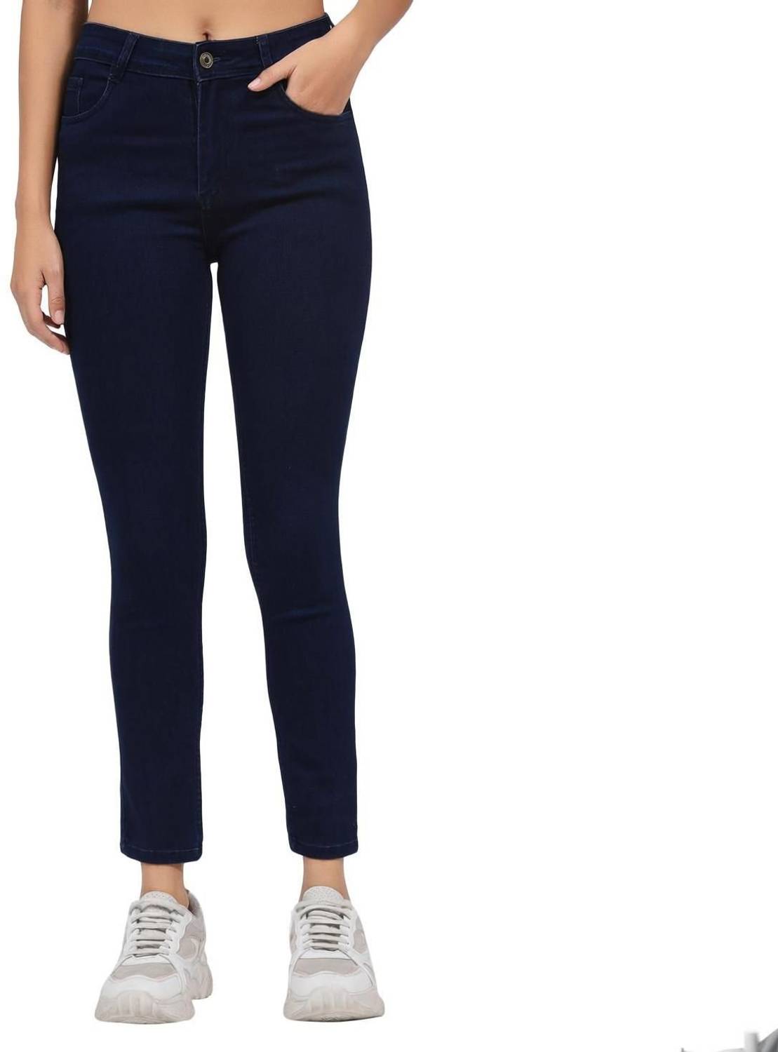3BUTTERFLIES Slim Women Dark Blue Jeans