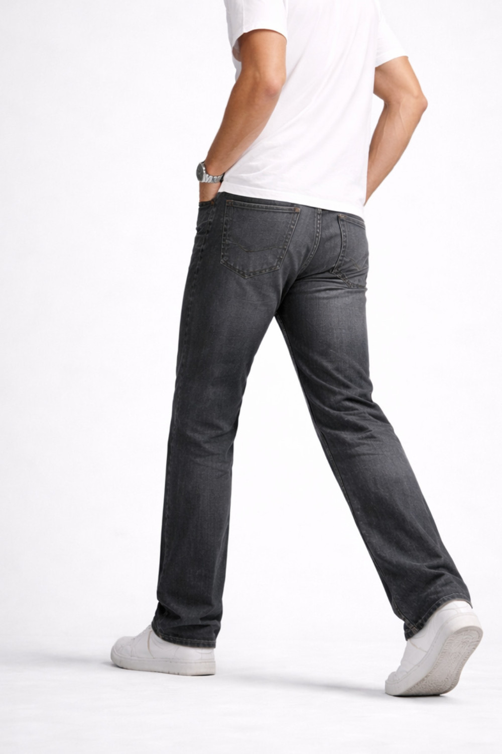 Image of BREXX Straight Fit Men Dark Grey Jeans