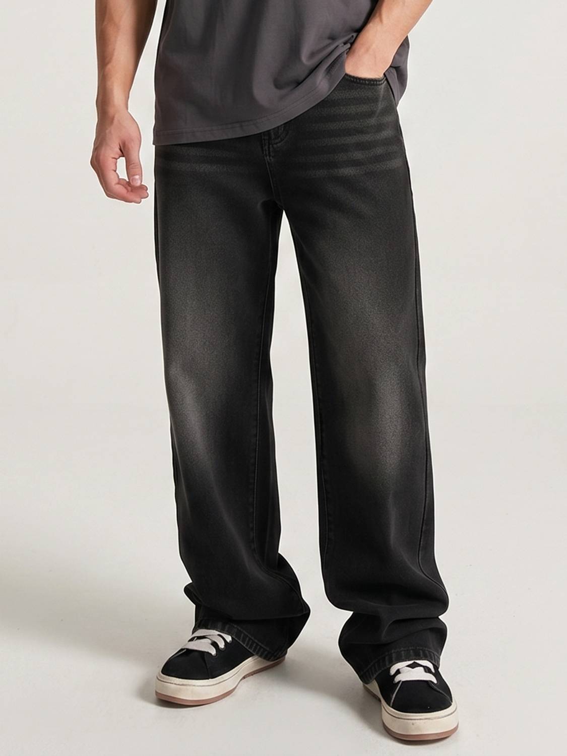 ALLFALAH Straight Fit Black Jeans - Image 1