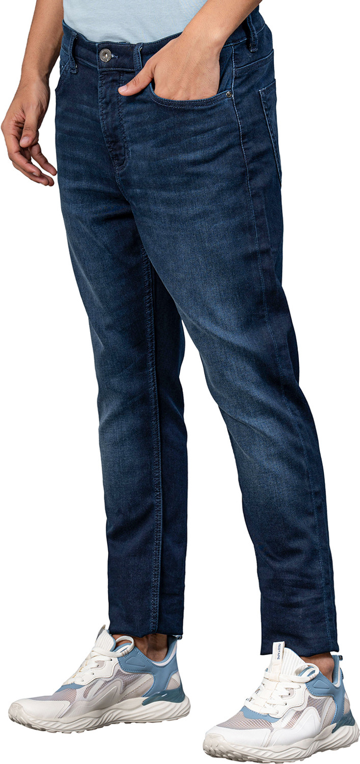 Image of RED TAPE Men Skinny Mid Rise Dark Blue Jeans