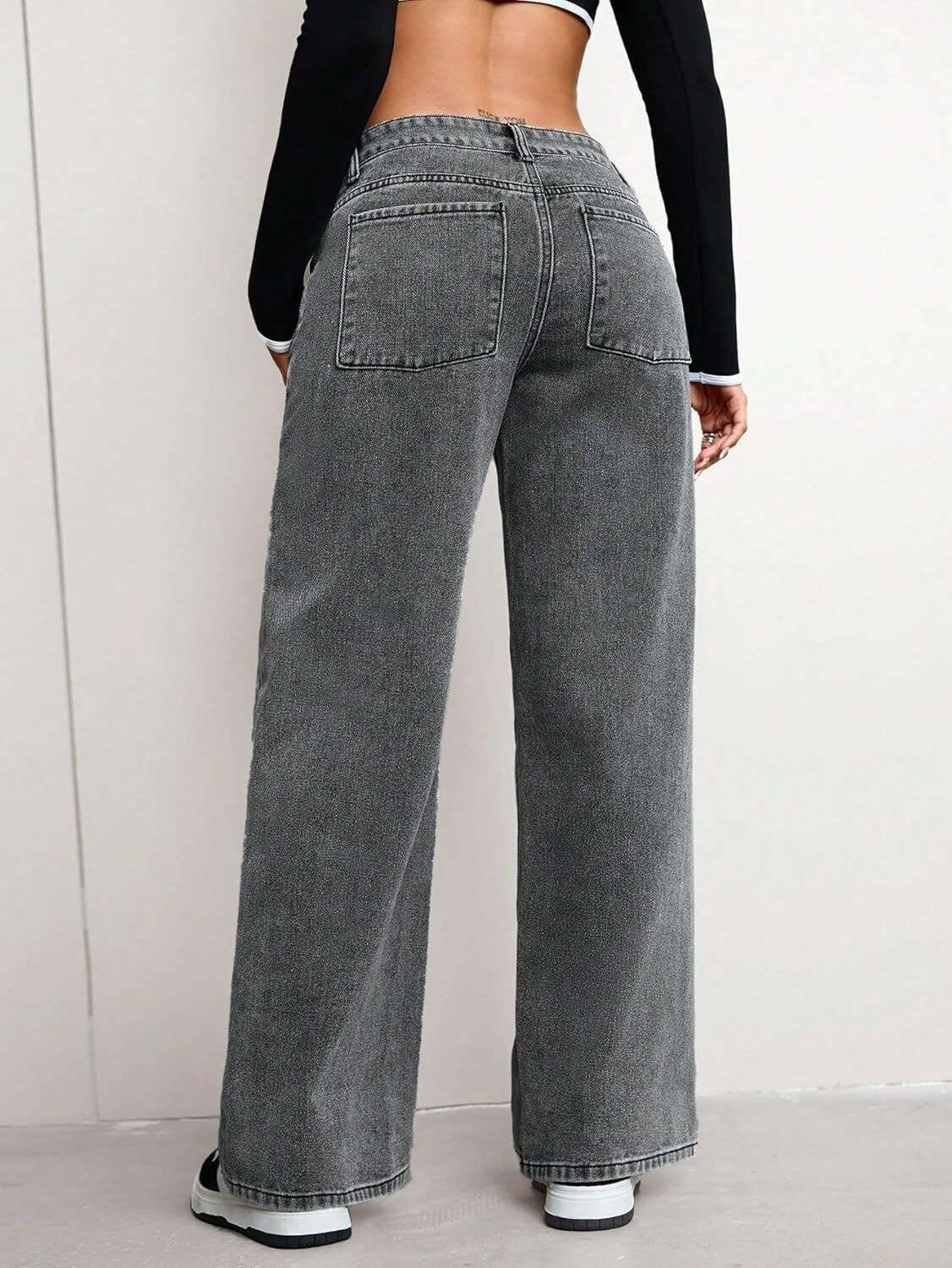 Image of HOC Baggy Fit Women Grey Jeans