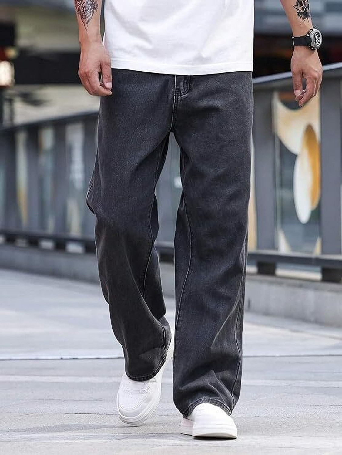 Image of UNITED DENIM Loose Fit Men Grey Jeans