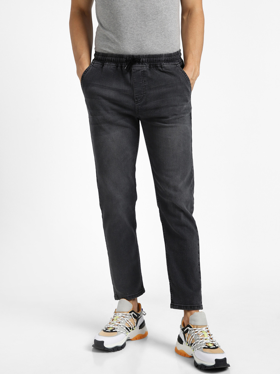 Image of Urbano Fashion Jogger Fit Men Dark Grey Jeans