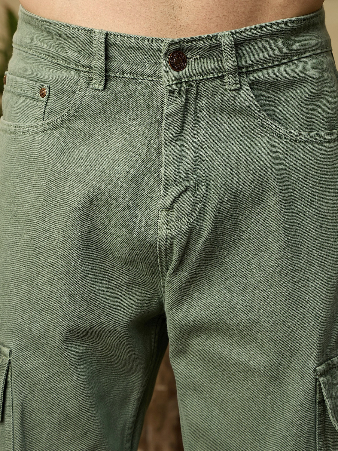 Image of DENNISON Relaxed Fit Men Light Green Jeans