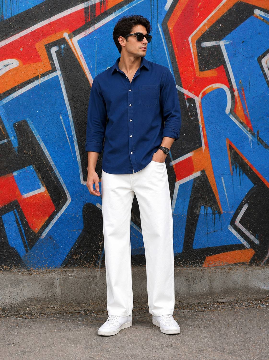 MONTREZ Straight Fit Men White Jeans - Image 4