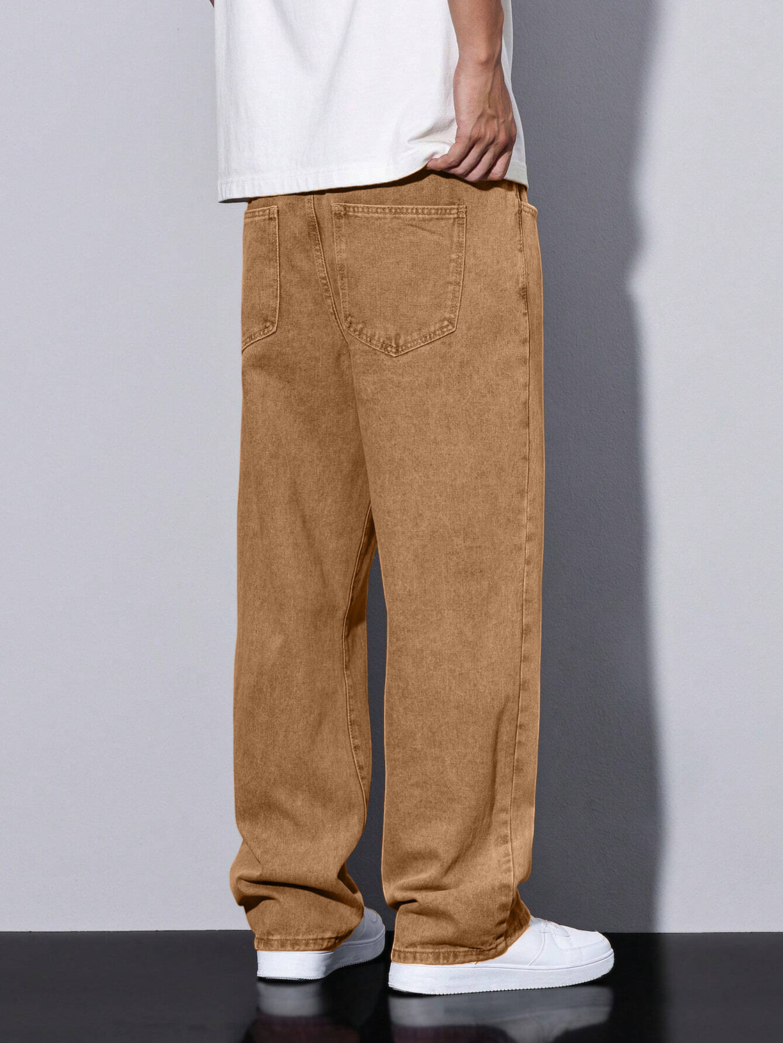 Image of Plus91 Loose Fit Men Brown Jeans