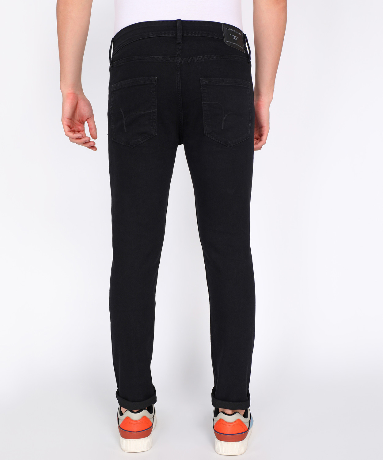 Image of FLYING MACHINE Tapered Fit Men Black Jeans