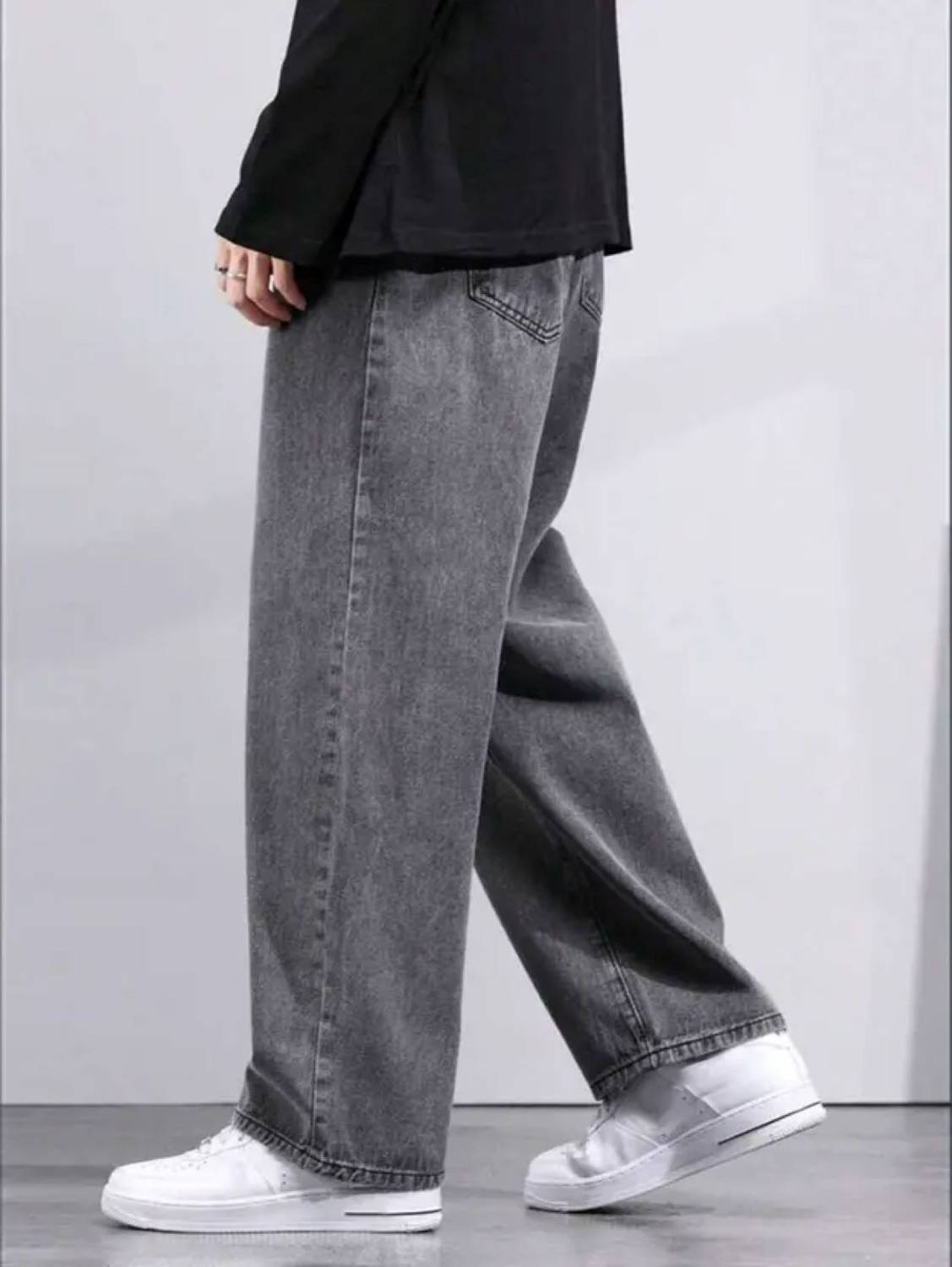 moda star Loose Fit Men Grey Jeans - Image 4