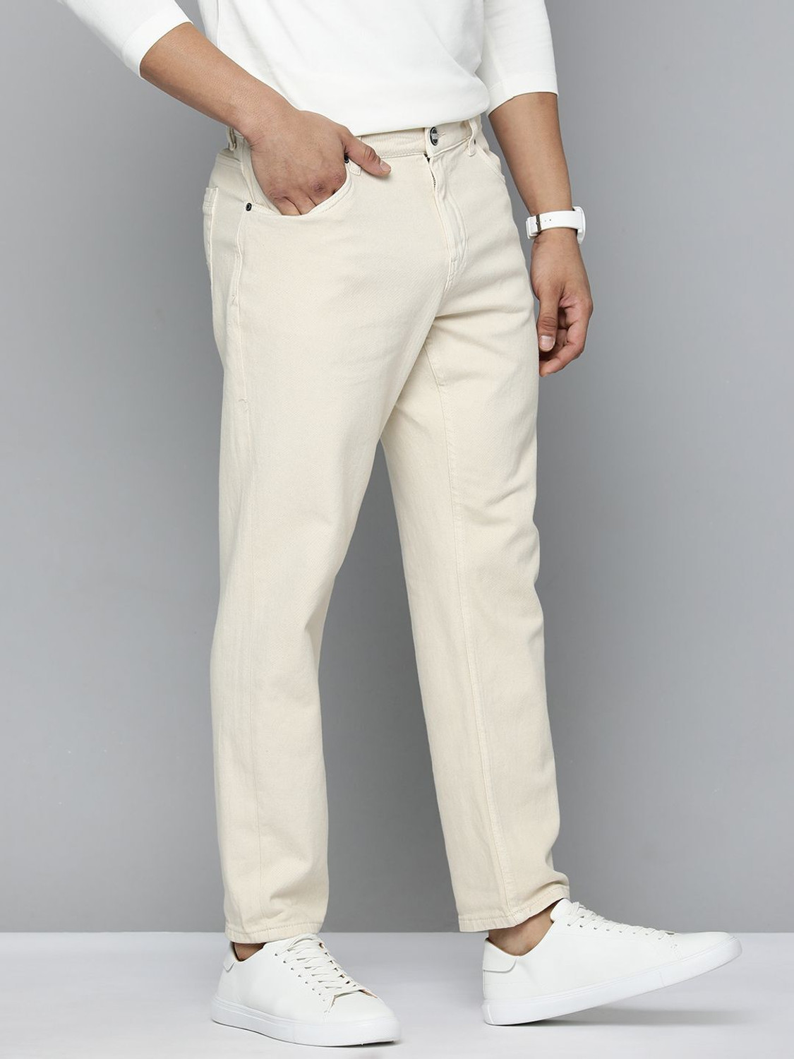 Mast & Harbour Slim Men White Jeans