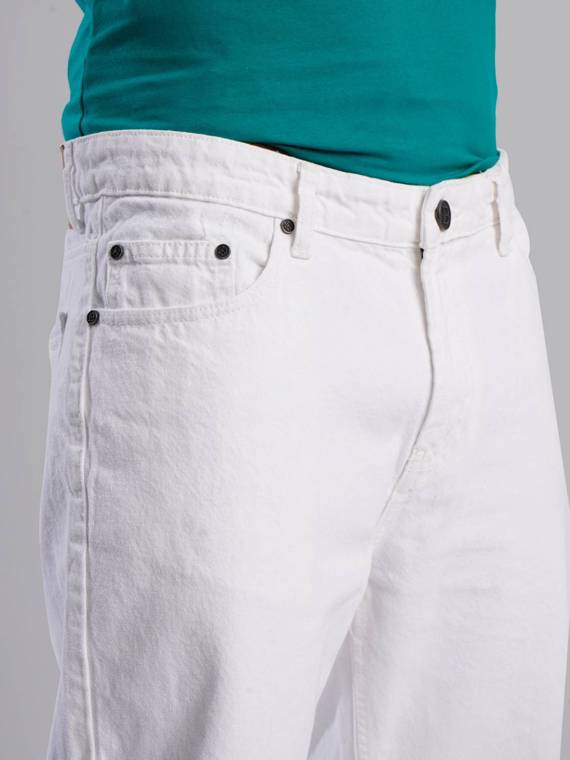 Bene Kleed Relaxed Fit Men White Jeans - Image 4