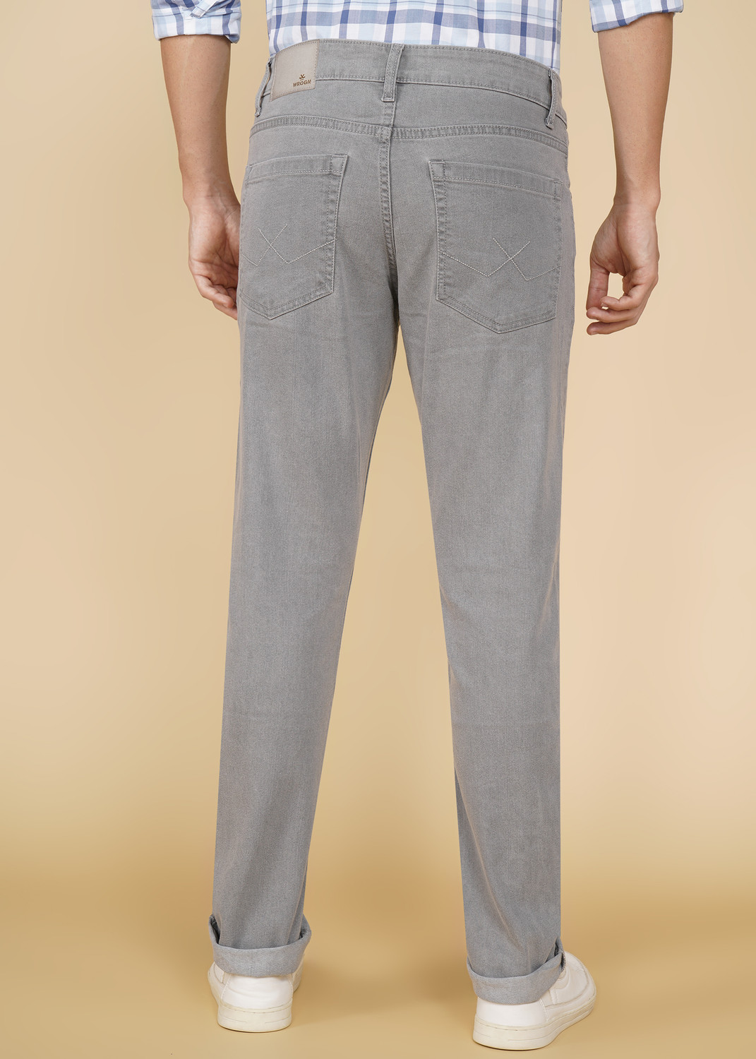 Image of WROGN Men Slim Mid Rise Dark Grey Jeans