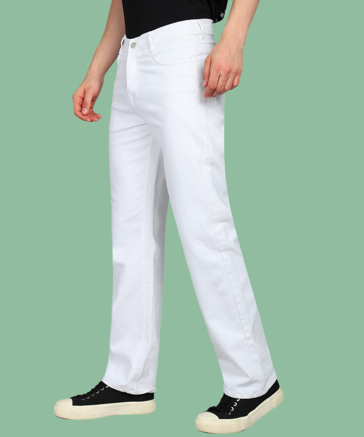 Image of METRONAUT Straight Fit Men White Jeans